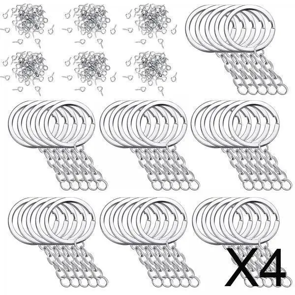 

4 кольца для ключей, 350 с цепочкой Кольца для ключей своими руками для поделок, разделенные брелоки