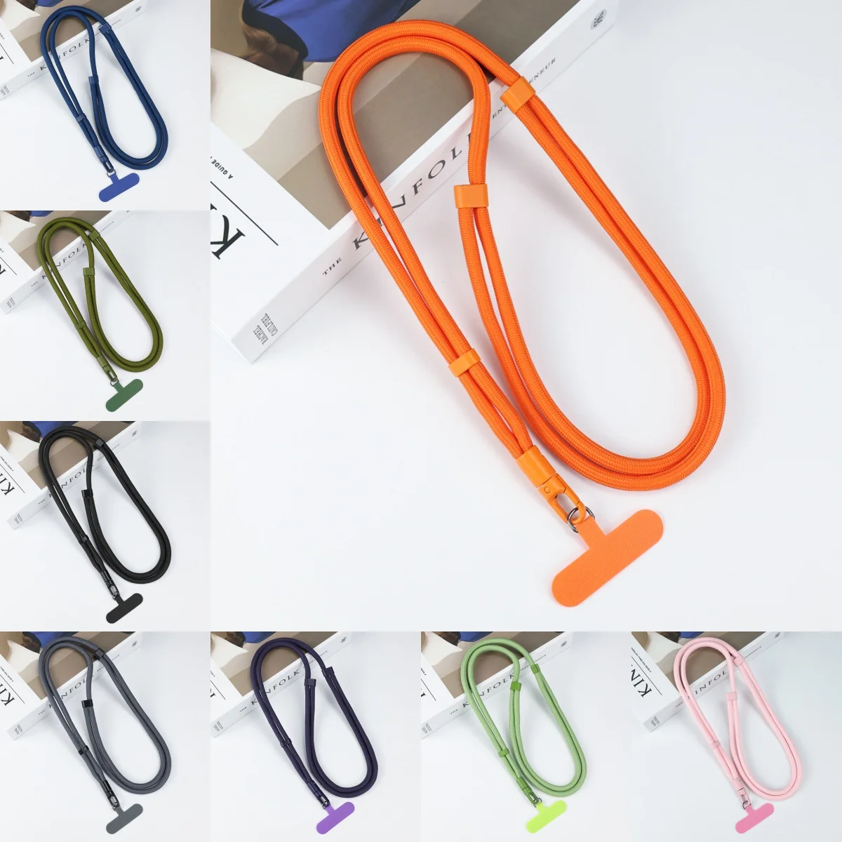 Universal Phone Lanyard with Clip Upgraded Anti-Drop 360° Rotation Adjustable Neck/Crossbody Strap for All Phone Cases