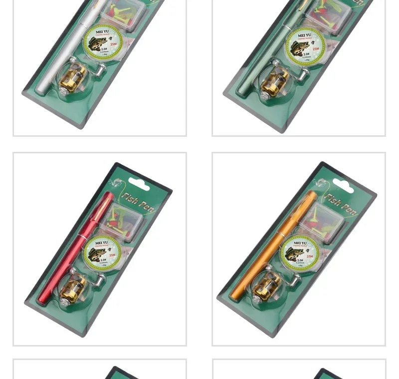 [Zubehör für Angelruten rollen] Tragbare Taschen-Teleskop-Angelrute rolle Full Kit Stift form Stange 96cm für Angel anfänger – Detail 14