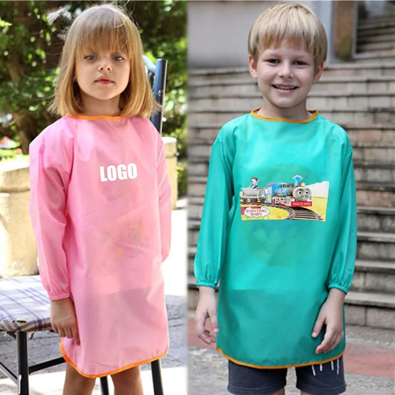 Customizable Logo Anti-Fouling Protective Apron Environmentally Friendly Children's Painting Eating Bib for Babies