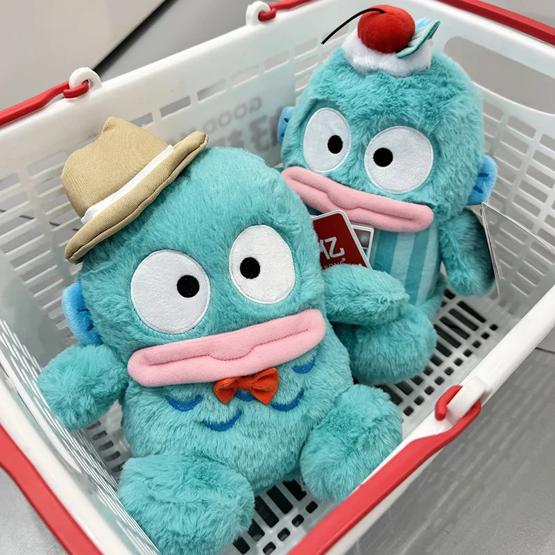 

Sanrio Hangyodon Plush Dolls Hat Cherry Sundae Design Cute Soft Stuffed Toys for Gifts and Collection Doll