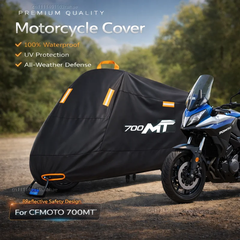 

For CF MOTO 700MT 700 Motorcycle Cover Waterproof Heavy Duty Polyester Tarpaulin UV Protective Outdoor Rain Dust Sun Protector