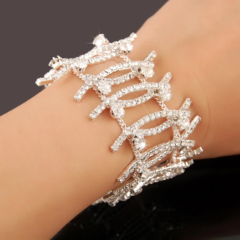 Luxury Crystal Zirconia Bracelet Women Wedding Jewelry Gift