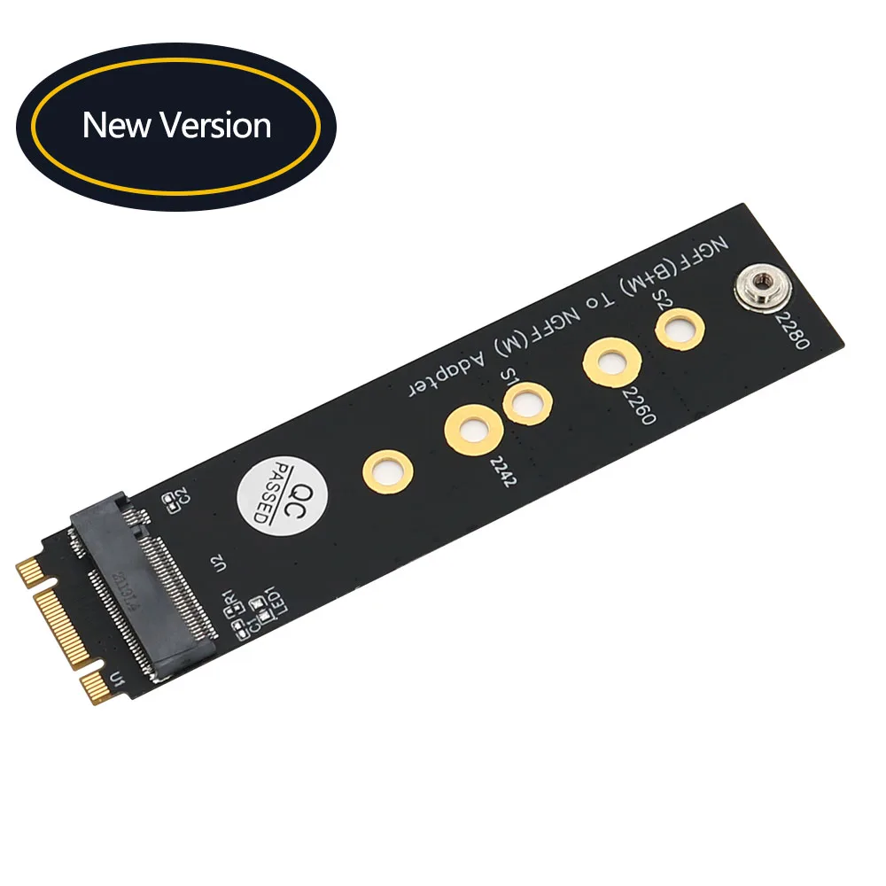 New Version M.2 (NGFF) Key B+M to Key M Adapter for PCI-E Bus SSD Supports 2242/2260/2280 type