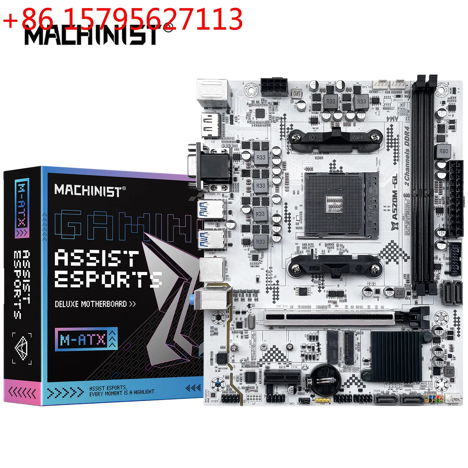 

Материнская плата MACHINIST A520 AM4-A с поддержкой DDR4, NVME M.2, форм-фактор M-ATX
