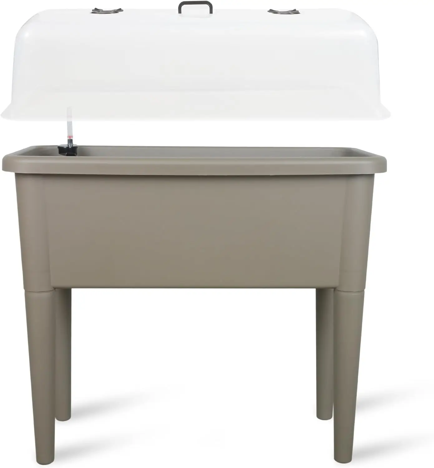 

13.2 Gallon Self Watering Raised Garden Bed with Ventilation Transparent Lid Greenhouse, Deepen Vegetable Flower Box Planter Pot