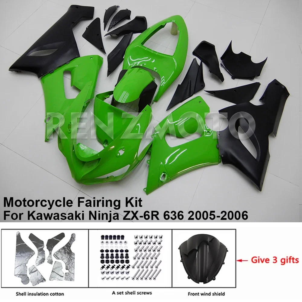 For Kawasaki Ninja ZX-6R 636 2005-06 Fairing Motorcycle Set Body Kit Decoration Plastic Guard Plate Accessories Shell K0605-101a