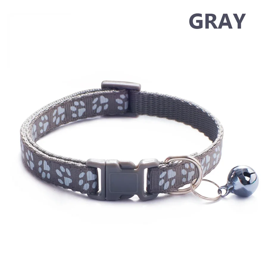 Verstellbares Fußabdruck-Halsband für Welpen, kleine Hunde, Kätzchen, Katzen mit Glocke, niedliches, weiches Halsband für den täglichen Gebrauch, 1/5 Stück – Detail 14