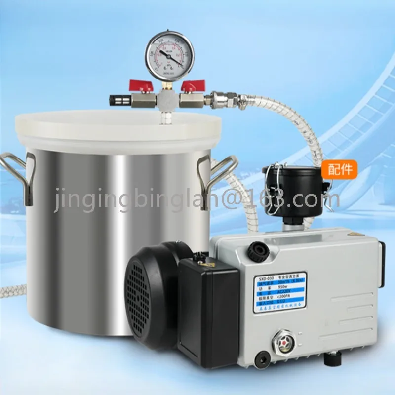 Industrial Vacuum Degassing Barrel Stainless Steel 6L Epoxy Resin Defoaming Tank with Negative Pressure Gauge Transparent Cover