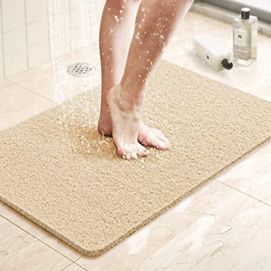 

Shower Mat Bathtub Mat, 24x16 inch, Non-Slip Bath Mat with Drain, Quick Drying PVC Loofah Bathmat for Tub, Shower, Bathroom Pht