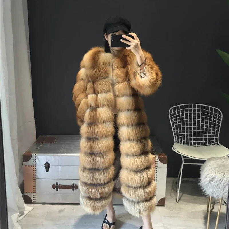 Natural Fox Fur Silver Fox Coat Women\'s Short Winter Beautiful 100% Real Red Fox Fur Genuine Leather Keep Warm Fashion