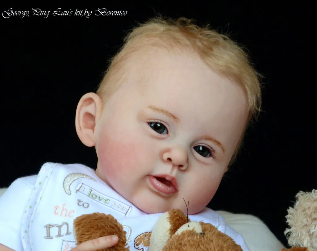 SINO-BB mit Bauchplatte, 55,9 cm, Prince George Reborn-Puppe, lebensechte Malerei, fertige Jungen-Babypuppe