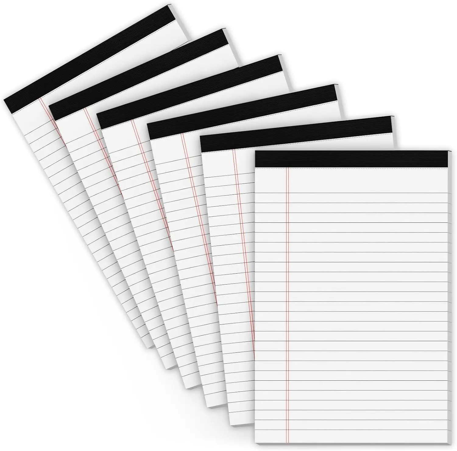 

5x8 Legal Pads 6 Pack, College Ruled Notepads 30 Sheets Each, Micro Perforated