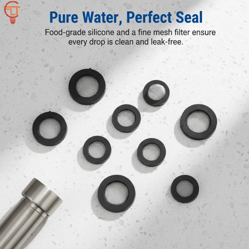 

Shower Hose Gasket O Ring Seal Rubber Filter Pads Leakproof Durable Replacement Fittings for Bathroom and Kitchen Faucets