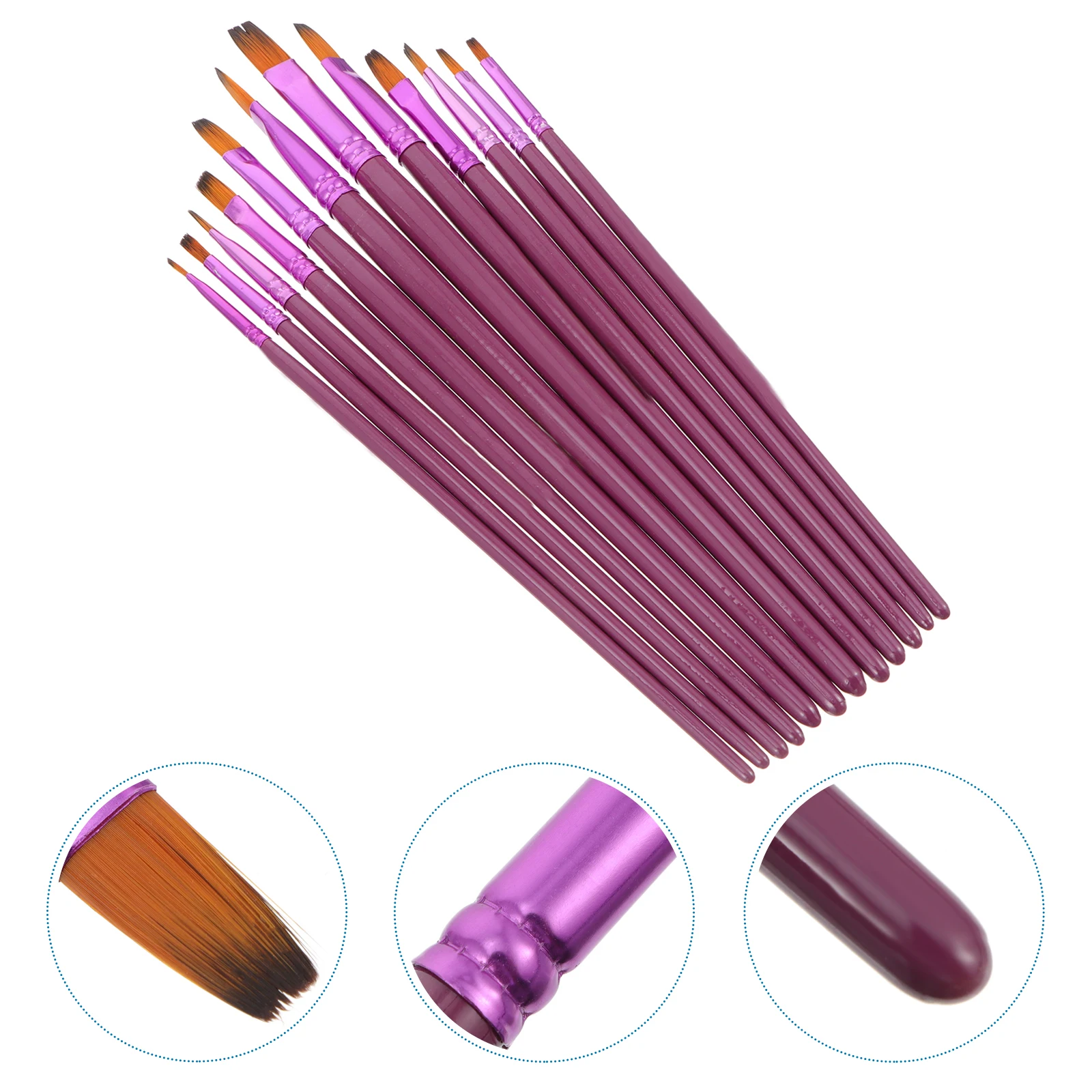 

12Pcs Kids Watercolor Brush Set Wooden Flat Head Paint Brushes Durable Drawing Tools for Children Art Painting