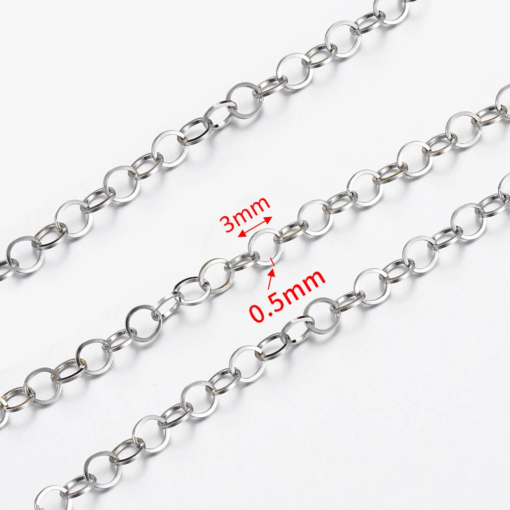 Kein Verblassen, 2 Meter Edelstahlketten für die Schmuckherstellung, DIY-Halskette, Armband, Zubehör, Goldkette, Lippen, Perlen, Perlenkette