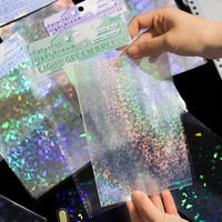 6pcs Large size laser flash PET Stickers Planner handmade DIY Hand Account Diary Album Background Sticker