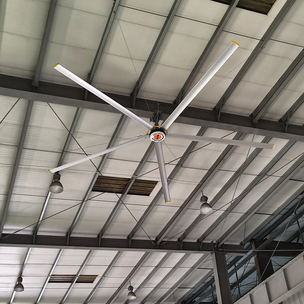 Ventilador de Techo de 12 pies (3.6 m) con Motor de Cobre Puro de Frecuencia Variable e Imán Permanente, Bajo Nivel de Ruido, para Gimnasios, Logística, Almacenes y Granjas