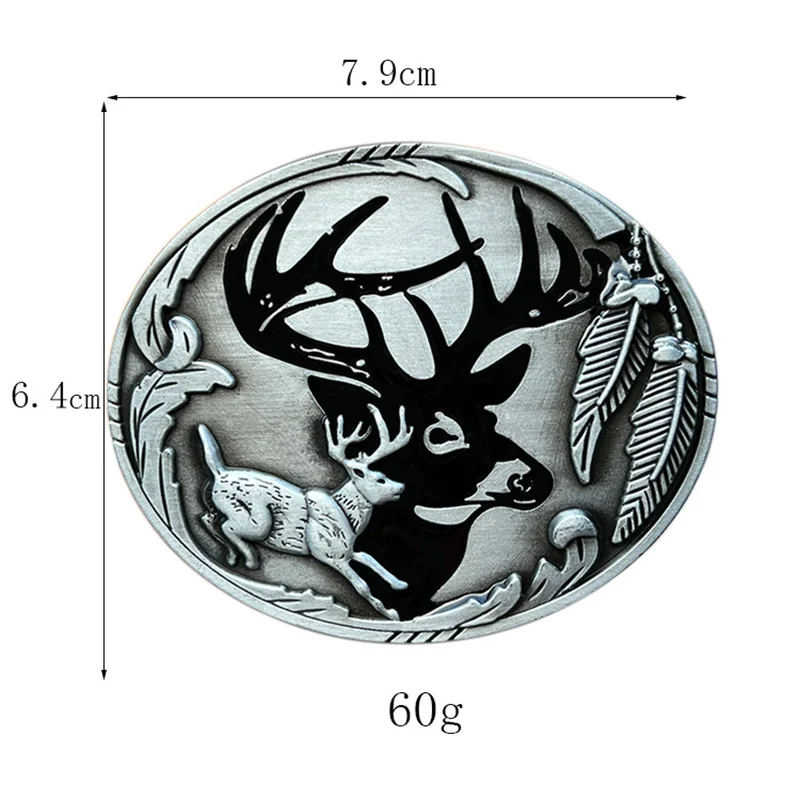 Elk head belt buckle Western style