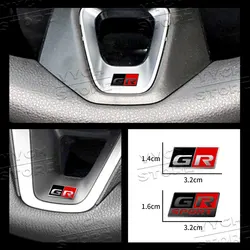 3D Logo GR Sport Steering Wheel Badge Car Emblem For Toyota 86 CHR RAV4 Corolla Cross Hilux Yaris GR Sport Sticker Accessries