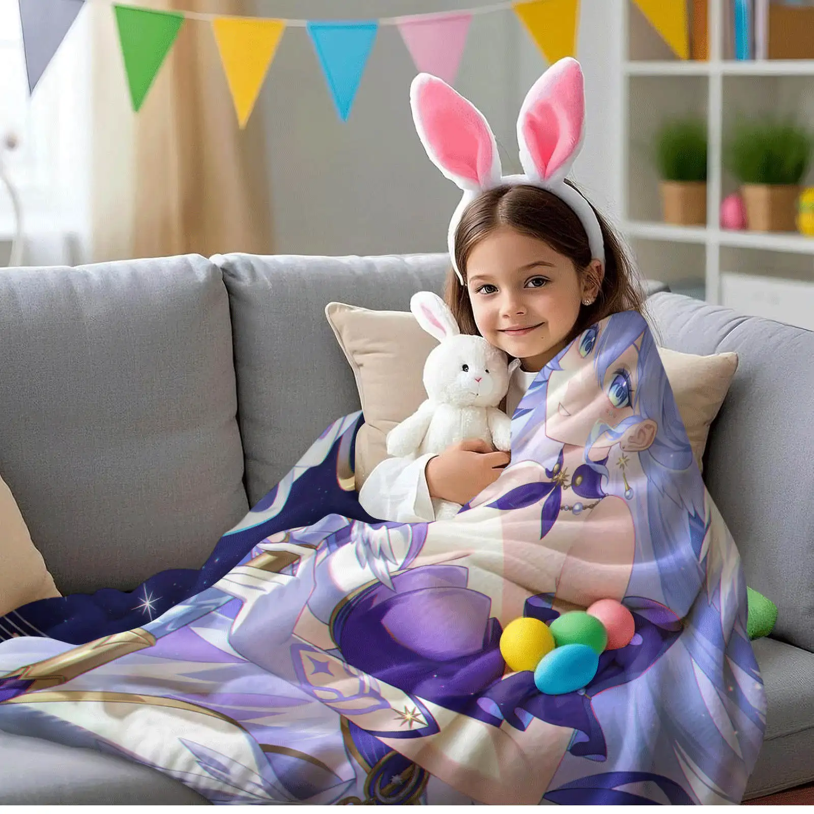 Robin Hot Game Honkai Star Rail Flannel Blanket Cartoon Design Lightweight Throw Blanket For Dorms Naps Living Room 5