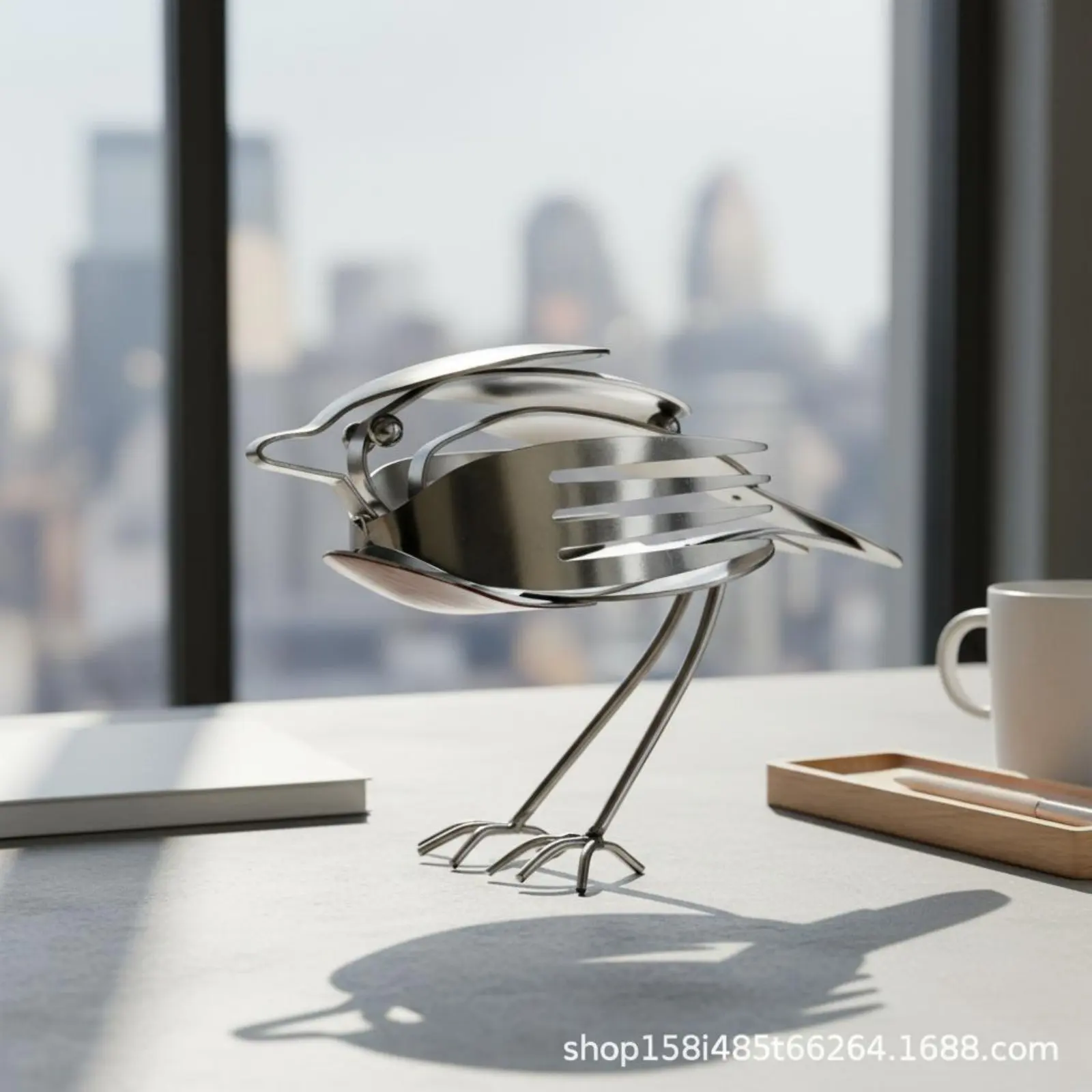 Figura de Robin Hecha a Mano, Figura de Robin Roja, Escultura de Pájaro de Metal, Adorno Ecológico para Decoración de Mesa