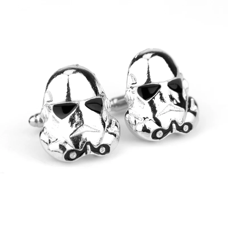 Imperial Stormtrooper Silver Color Cufflinks Movies Star War Metal Cufflinks for Men Shirts Jewelry Accessories Fans Gift