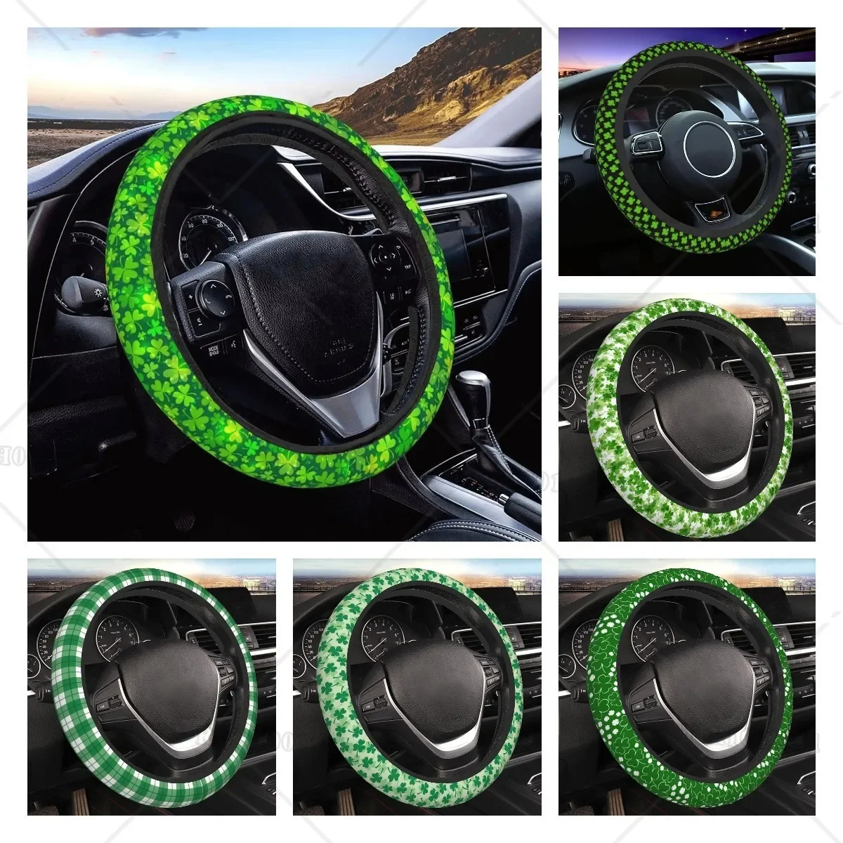Аксессуары для защиты от удачи клевера Патрика, эластичные противоударные аксессуары для защиты автомобиля, универсальные, 15 дюймов