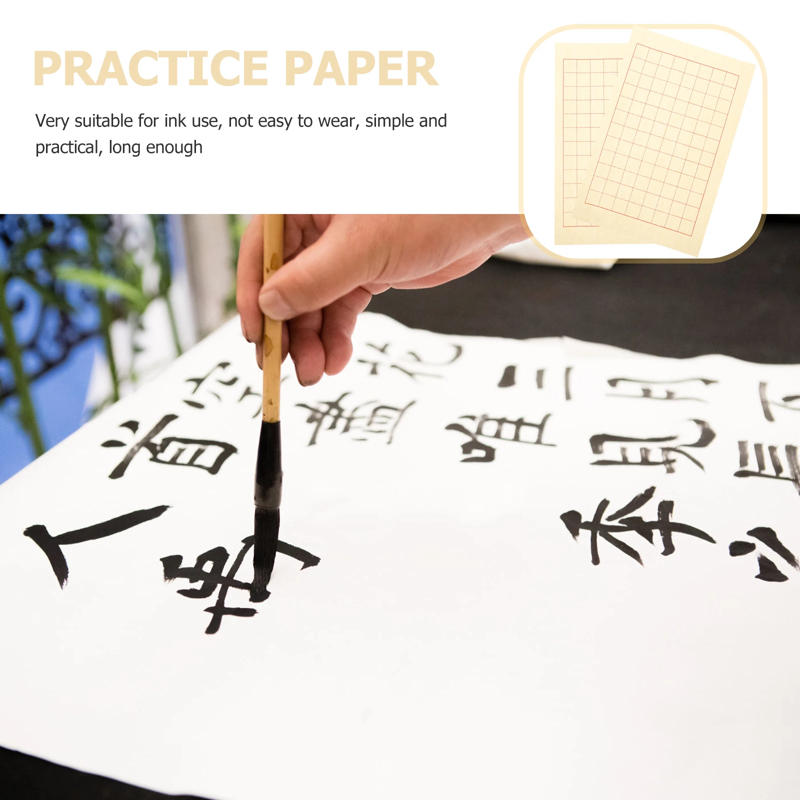 40 hojas de papel para práctica de caligrafía, superficie de escritura suave y duradera para pincel de tinta de caligrafía china, uso multifuncional