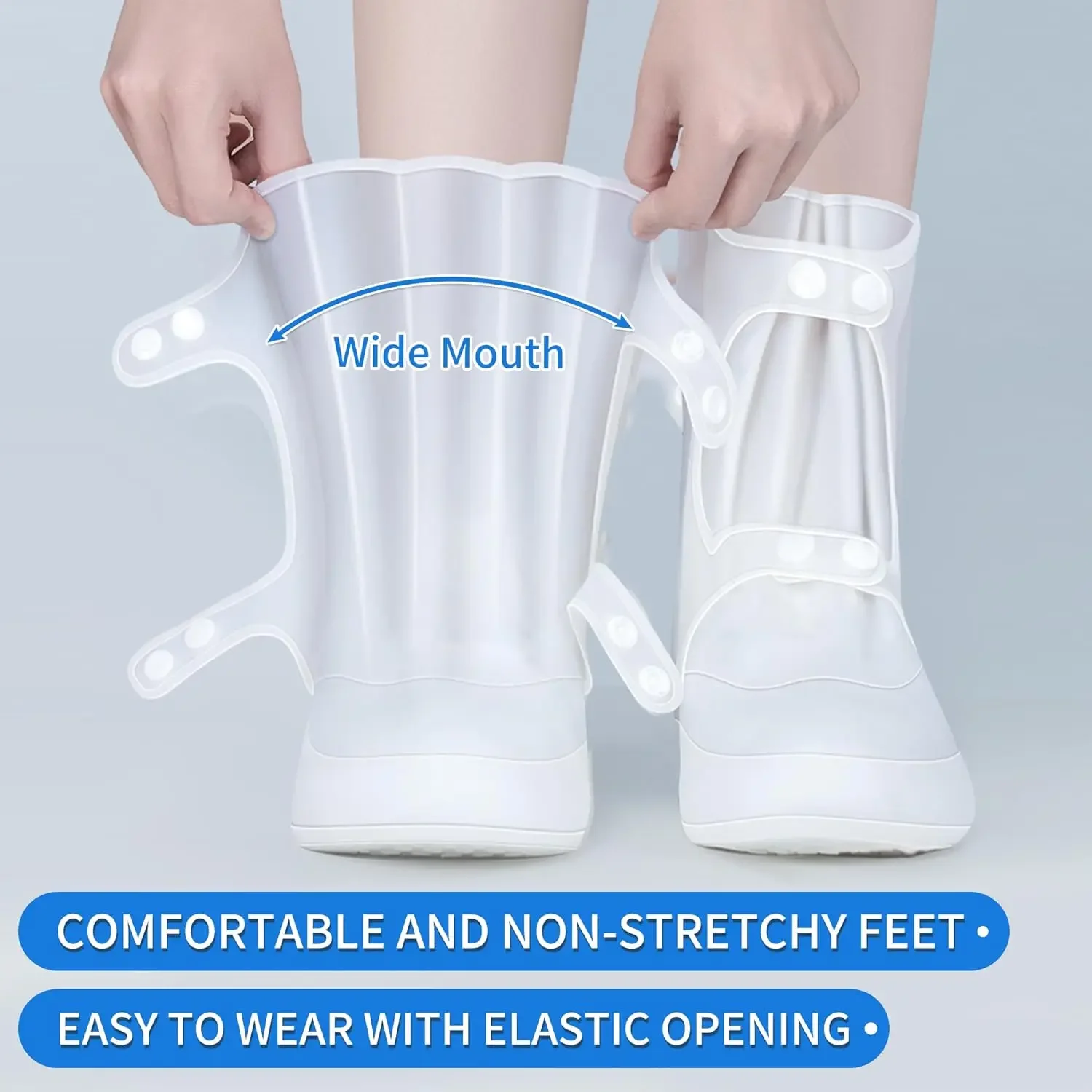 1PC Waterproof Silicone Shoe Cover High Top Rain Boots Cover Non-slip Shoes Protector Outdoor Reusable Thickened Footwear