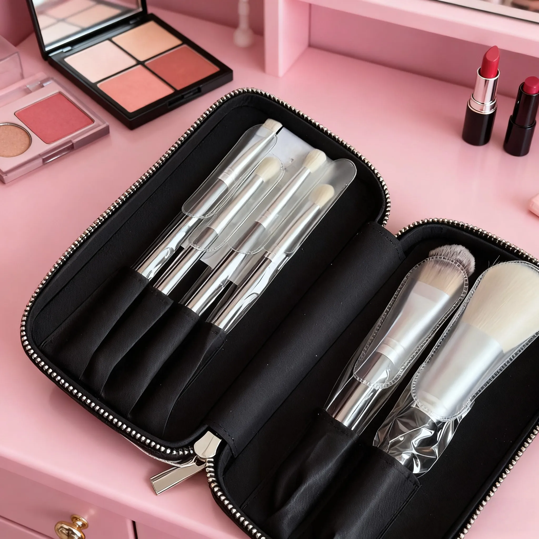 Ensemble de pinceaux de maquillage de luxe, cadeaux de vacances, brosse de fond de teint, Blush, Eyeliner, ombre à paupières, série D pour femme et petite amie