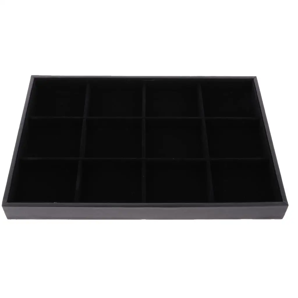 Stackable Velvet Jewelry Organizer Tray with Lid Storage Box Trinket Holder Display for Jewelry Accessories and Shops