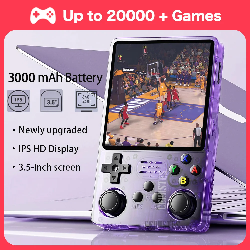 

R36S Retro Handheld Video Game Console Linux System 3.5 Inch IPS Screen R35s Pro Portable Pocket Video Player 128GB Games