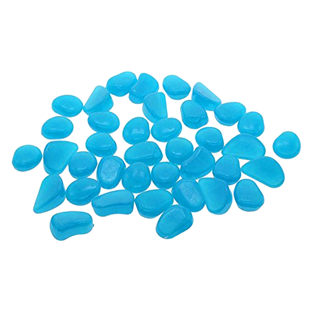 

100pcs Night Glow Stones Colorful Pebbles Solar Luminescent Artificial Rocks Fish Tank Decor Garden Pathway Landscape Pet