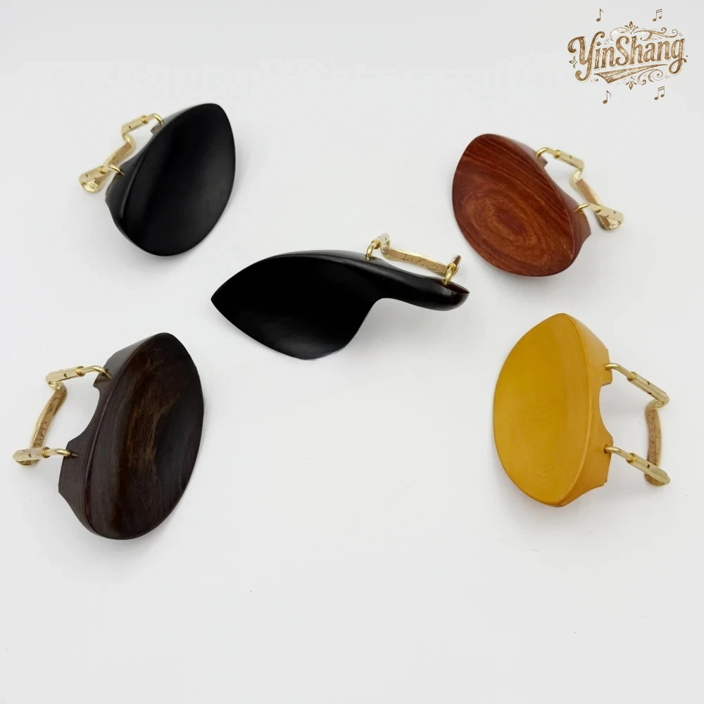 4/4 حجم اليد اليسرى الكمان Chinrest مع حامل دعامة تثبيت مشبك الفلين الأبنوس خشب الورد استبدال Chinrest لعازفي الكمان اليد اليسرى