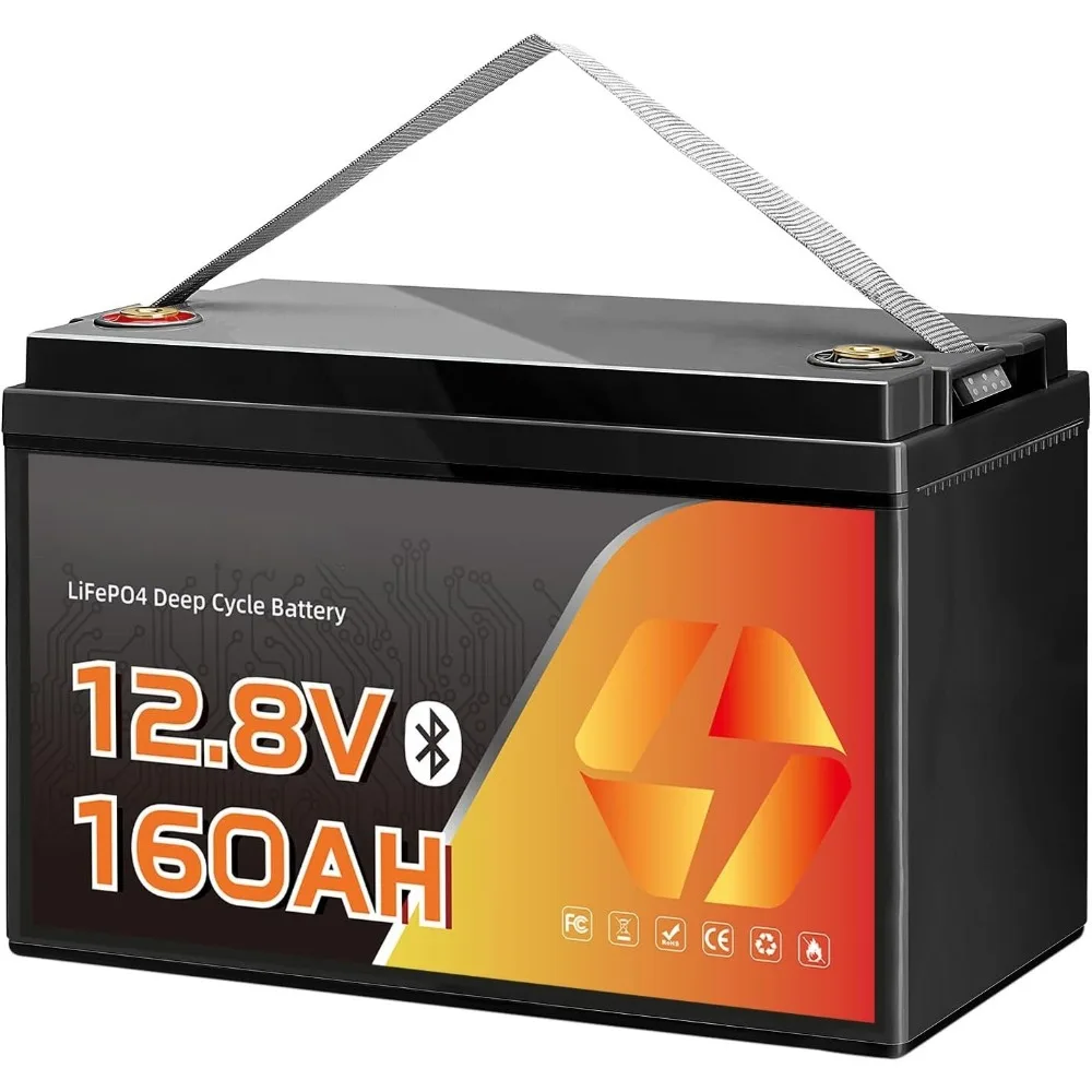 

12V 160Ah LiFePO4 Battery, 150A BMS, Built-in Bluetooth, Group 31, Low Temp Cut Off, Deep Cycle, 12V Lithium Battery