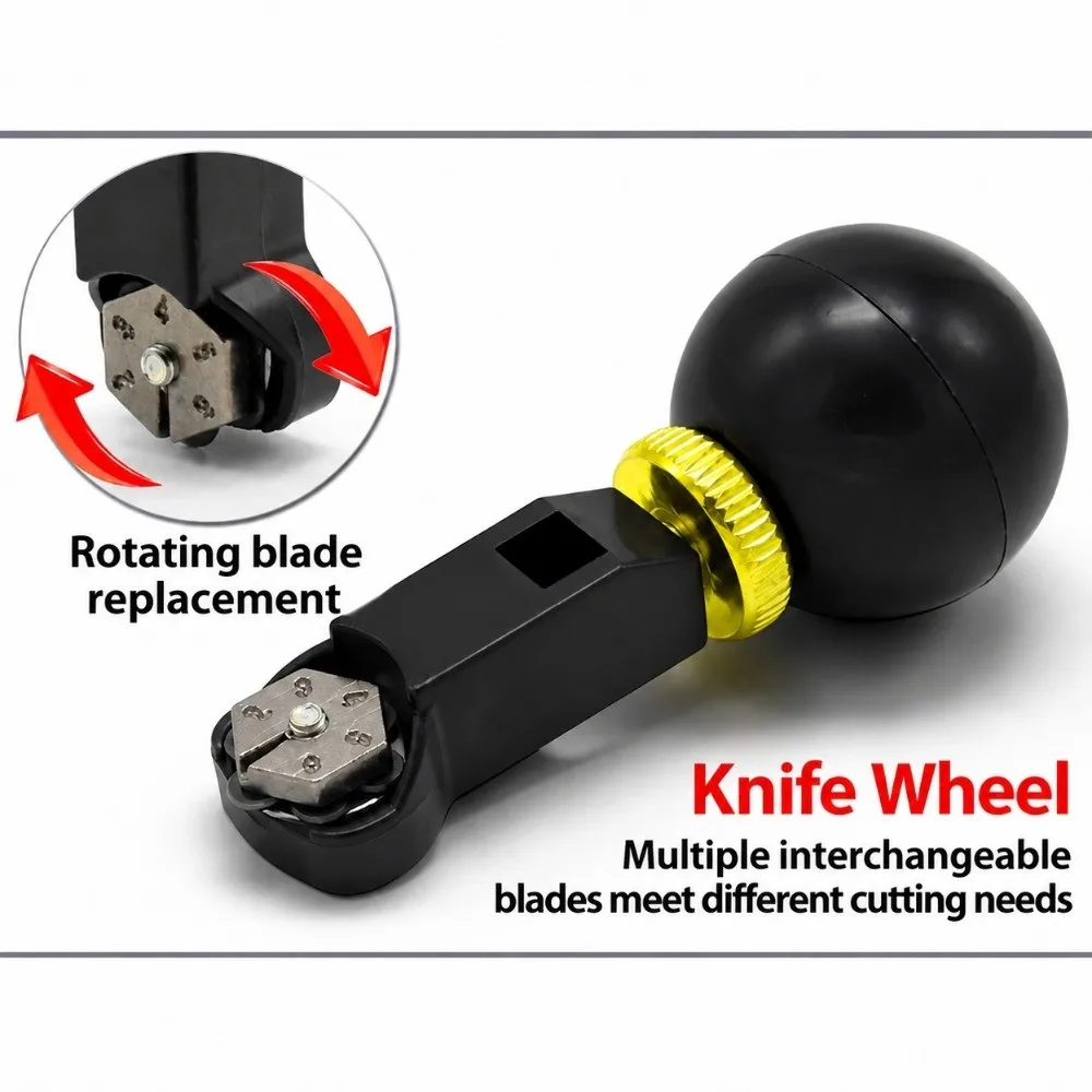 Six Wheel Glass Circle Cutter Adjustable 20/40/80/100cm Suction Cup Cutter with Suction Cup Precise Adjustment Glass Hole Cutter