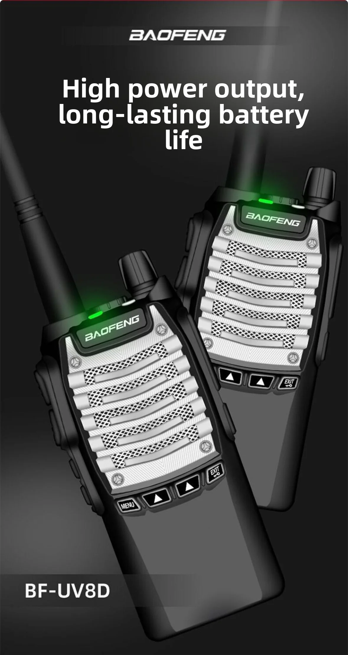 

Must-Have! Baofeng BF-UV8D Walkie-Talkie with Dual PTT Design, 8W High Power, and Mini Body for Full-Scenario Application