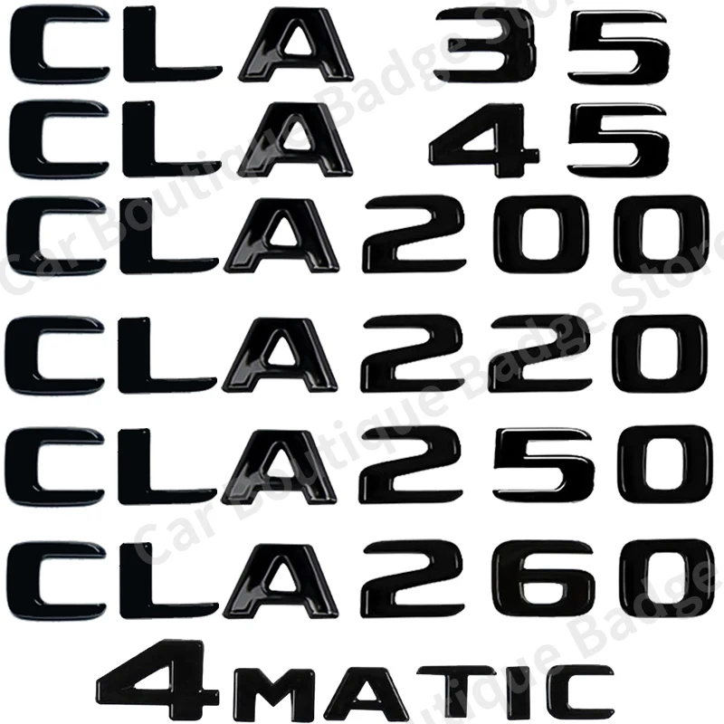 3D ABS Car Trunk Letters Logo Badge Emblem Decals Sticker For Mercedes Benz CLA35 CLA45 CLA200 CLA220 CLA260 4Matic W117 W118