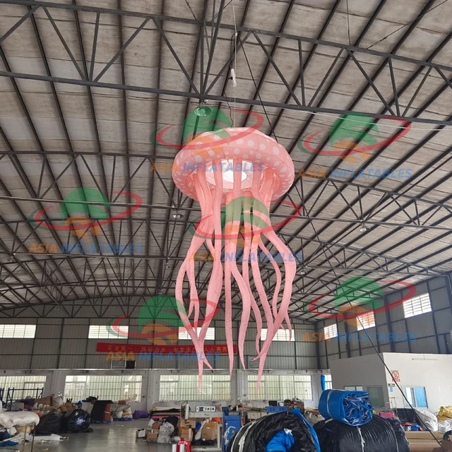 Custom Outdoor Decorative Color Changing LED Light Inflatable Hanging Jellyfish Lamp Balloon for Event Party Decoration