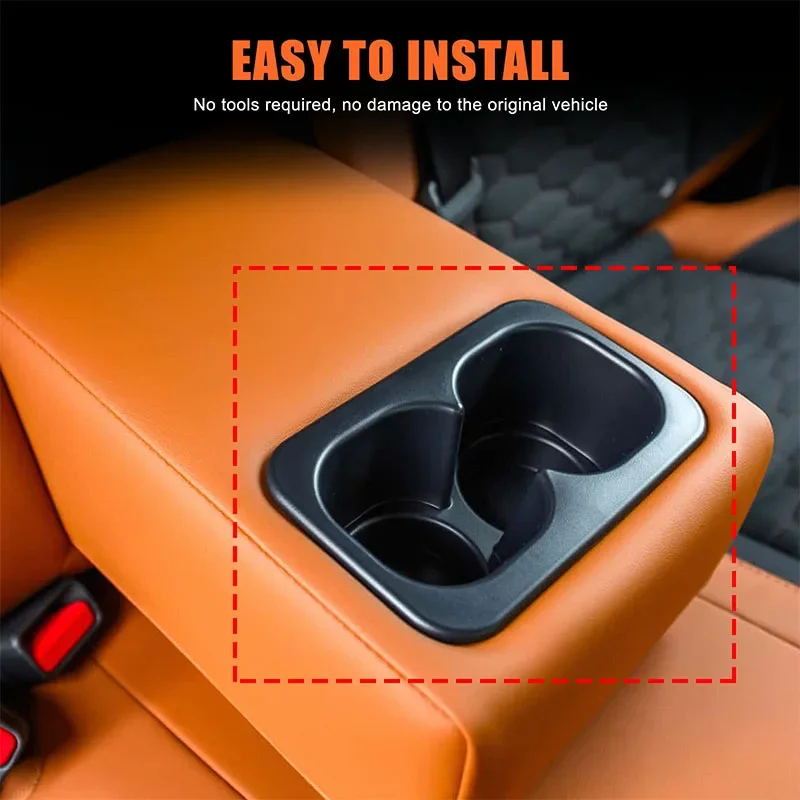 For Mitsubishi L200 2024 ABS Car Rear Water Cup Holder Frame Panel Decal Cover Trim Interior Accessories