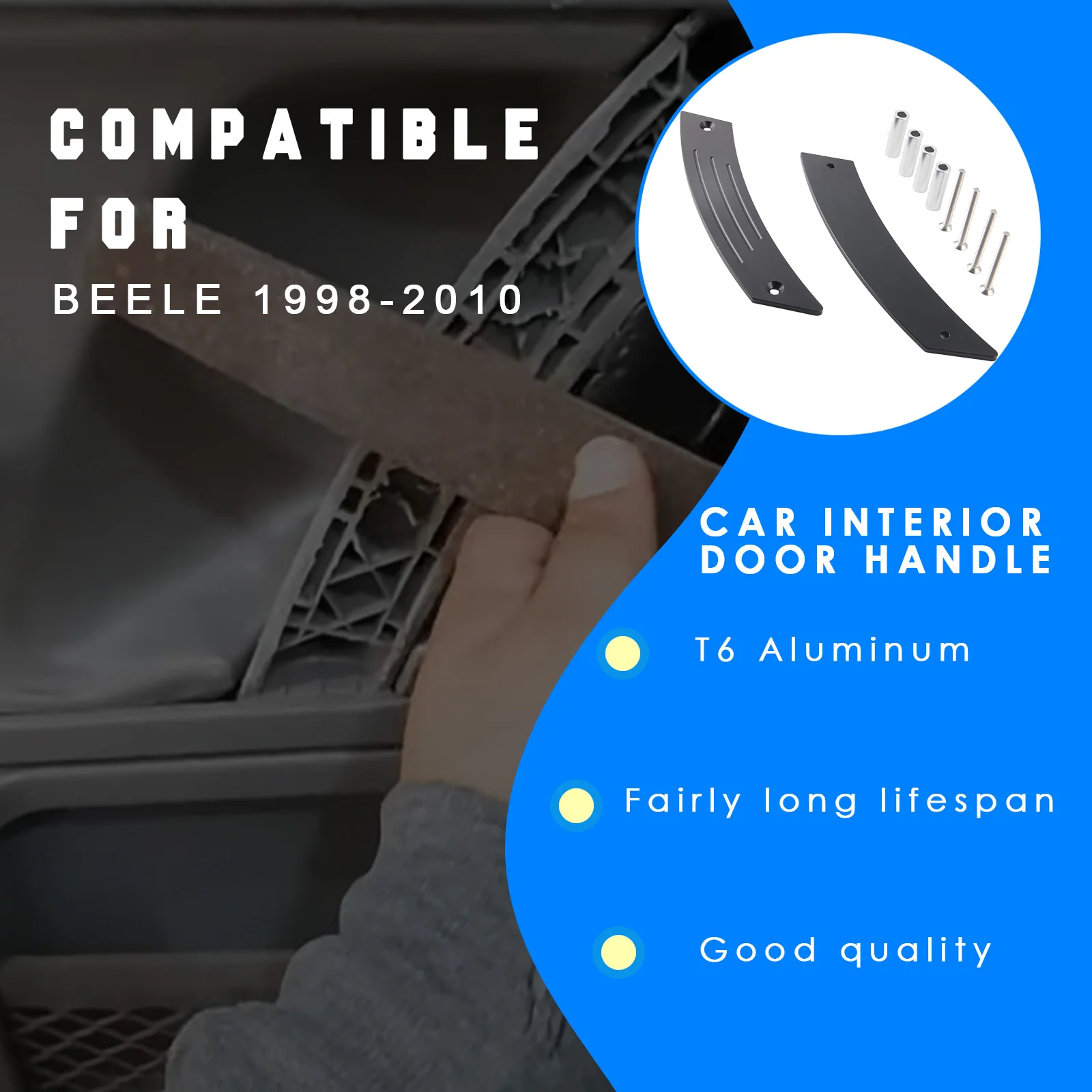 New For VW Beetle 1998 1999-2010 Pair Interior Door Handle Panel Repair Pull Handles view 2
