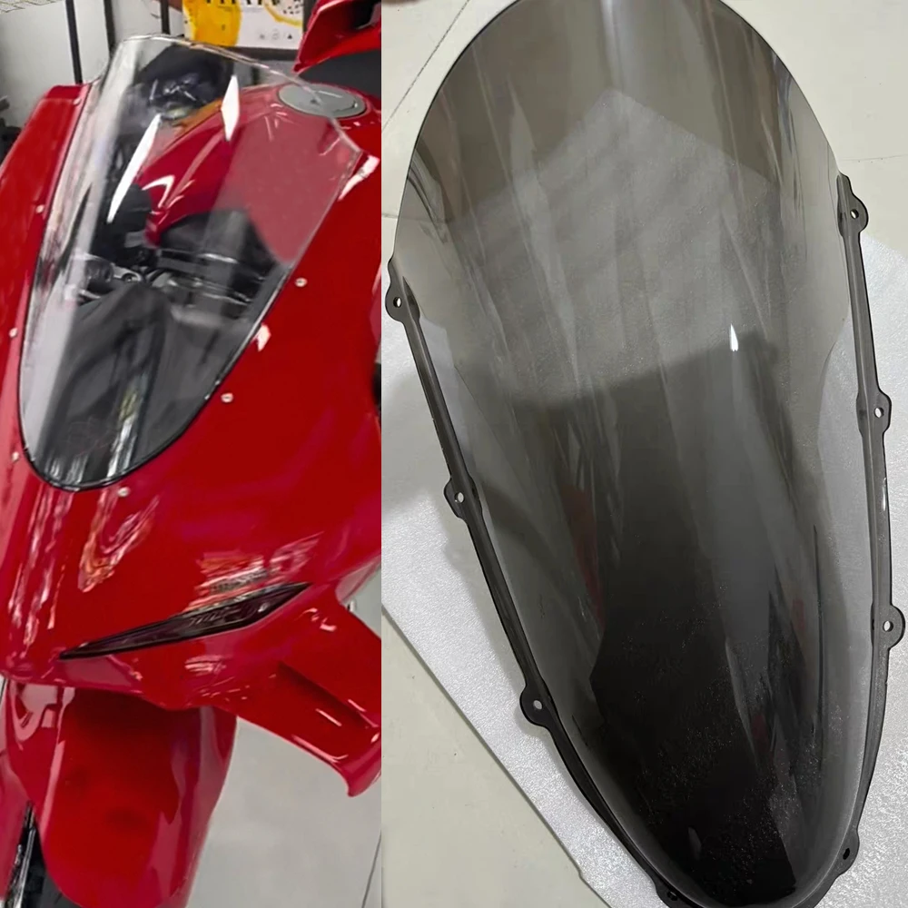 

Ветровое стекло 2025 V4 для Ducati Panigale V4S, экран лобового стекла, двойной пузырьковый дефлектор ветра, усиленный козырек, спойлер, обтекатель