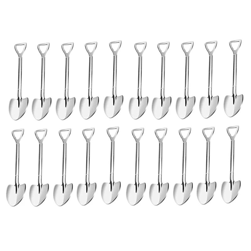 20 Pack Shovel Shape Espresso Spoons 4.7 Inches Stainless Steel Mini Coffee Spoons Small Spoons For Dessert,Tea