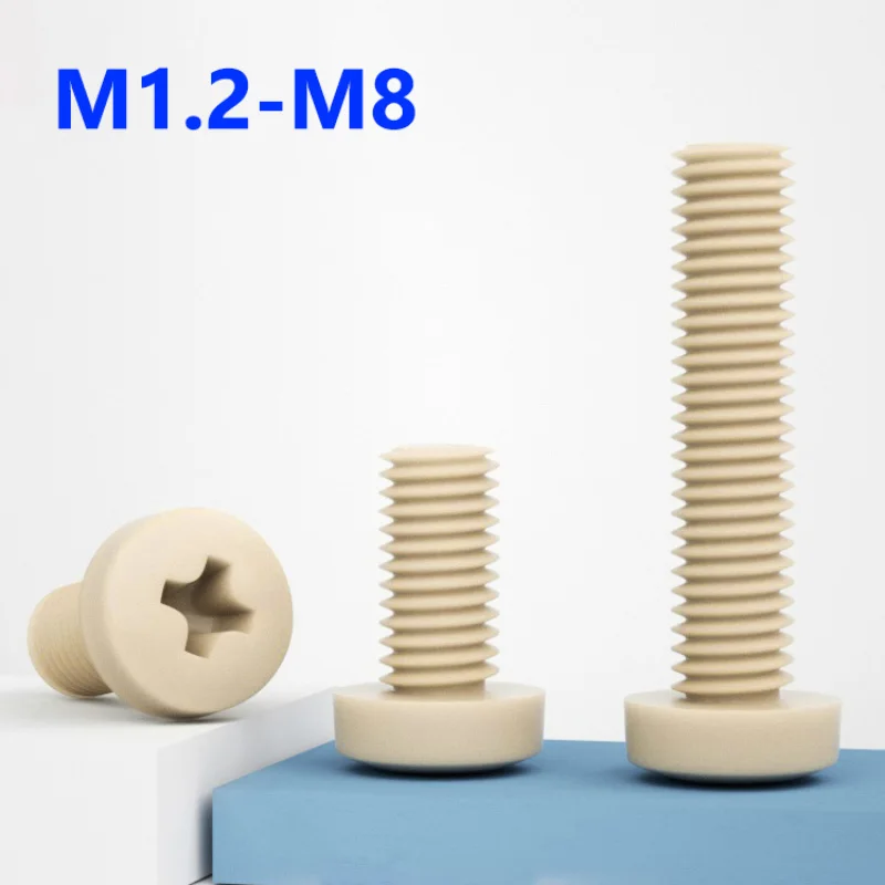 Peek M1.2 M1.4 M1.6 M2 M2.5 M3 M4 M5 M6 M8 Pan Round Bolts Screw Anti Corrosion High Strength Insulation Screw