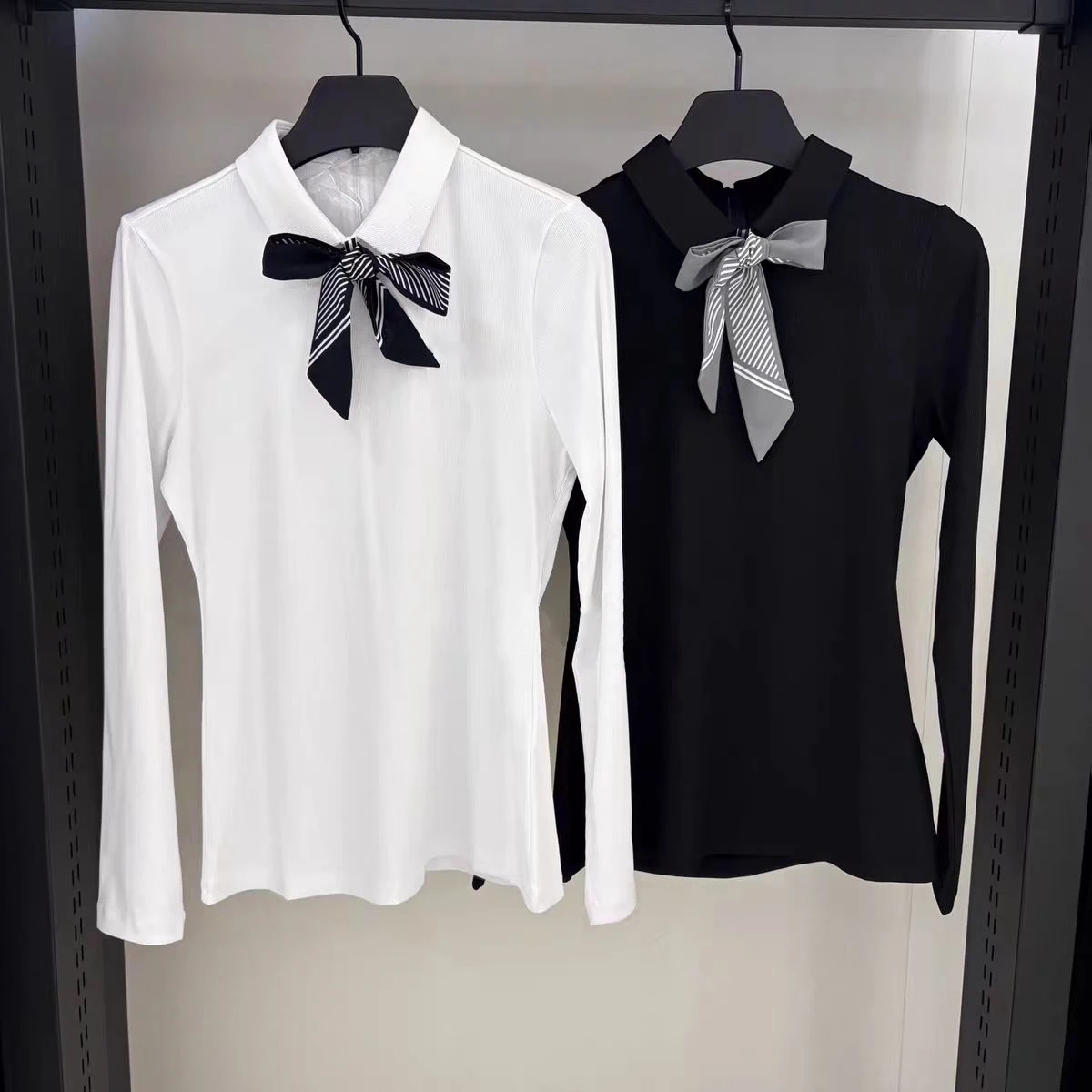 

25 New Golf Clothing Women's Long Sleeve T-shirt Solid Color Collar Breathable Quick Drying Long Sleeve