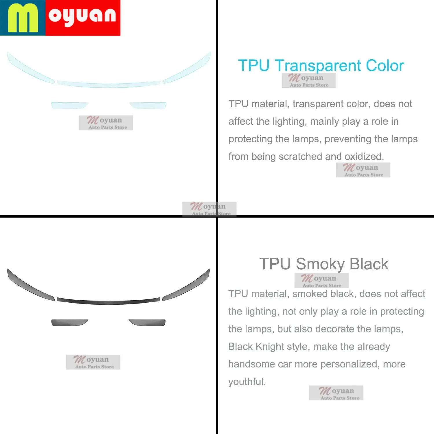 For Tesla Model Y Juniper 2025 Launch Headlamp Protective Film TPU Transparent Smoked Black Headlight Film Car Accessories