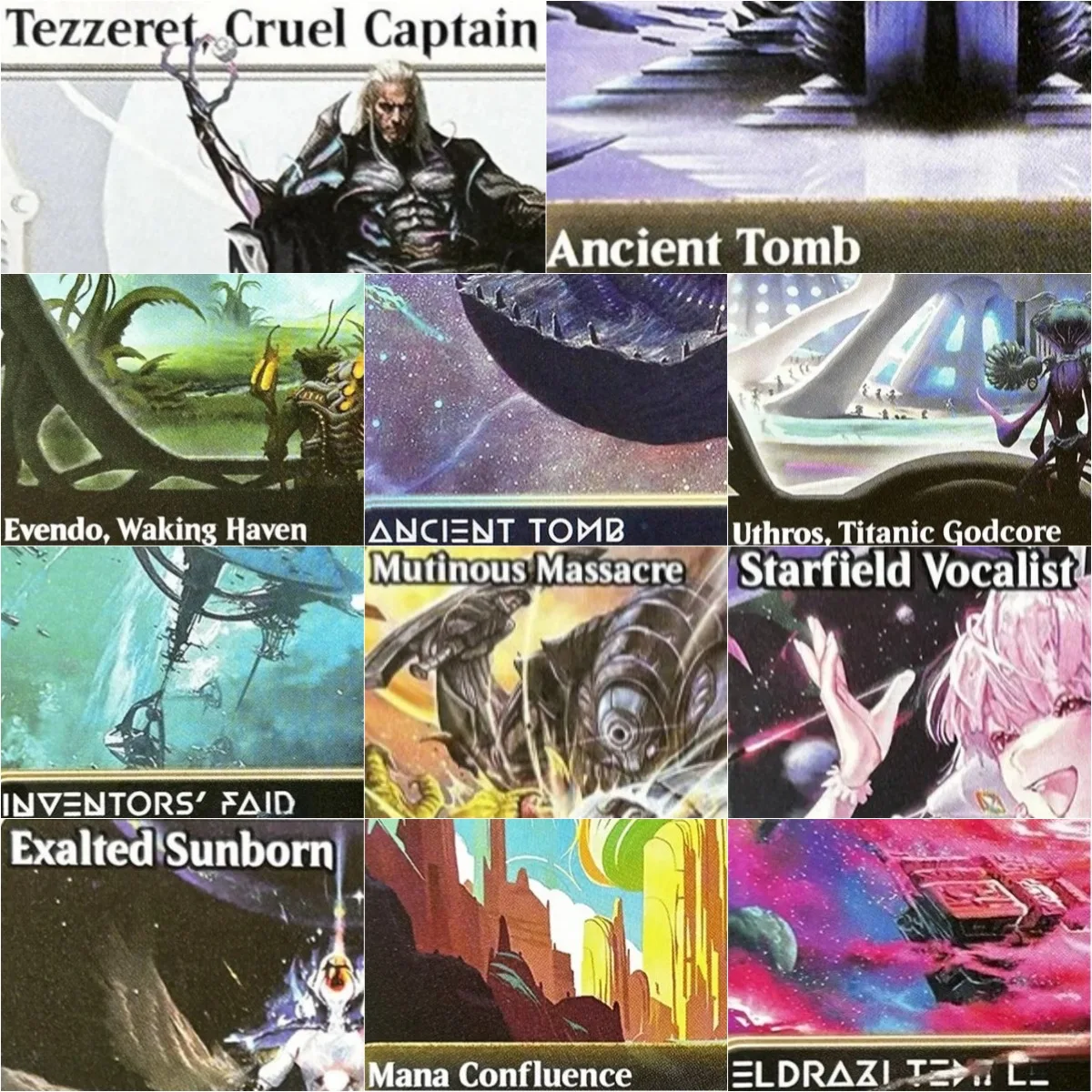 

Tezzeret,Cruel Captain /Starfield Vocalist Magical Proxy Cards black top Quality Gathering Board Playing Game Trading Cards