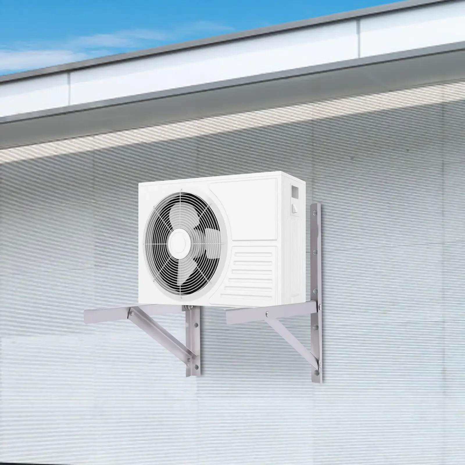 

200kg Capacity Stainless Steel AC Bracket for 1 15P Air Conditioner Outdoor Support 46x33x43cm Size Adjustable Telescopic Mount