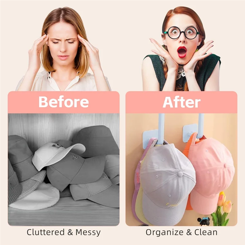 

НОВАЯ вешалка для бейсбольных кепок, стеллаж для хранения шляп, без просверленная вешалка для шляп, настенный клейкий крючок для кепки, вешалка для шляп, настенная